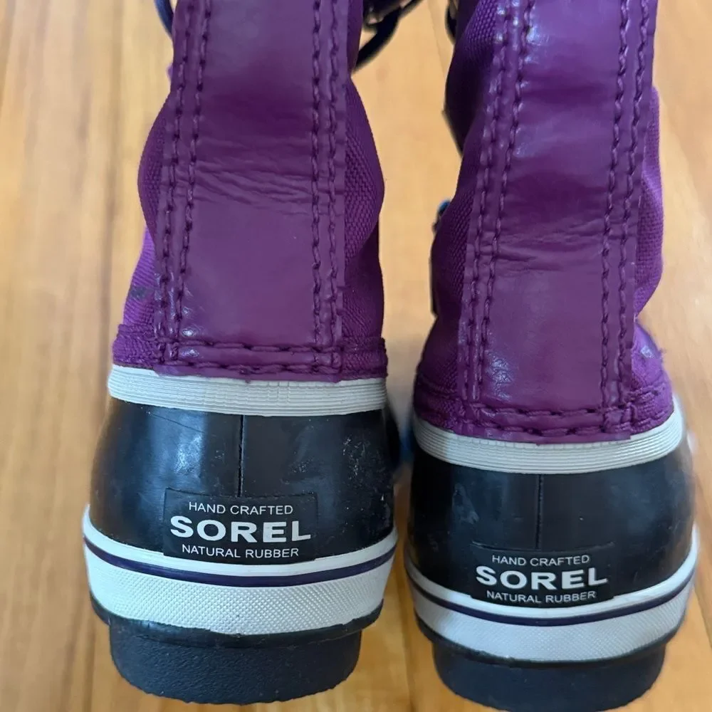 Girls Sorel Yoot Pac Duck Snow Waterproof Rubber Winter Boots Purple Warm-Size1